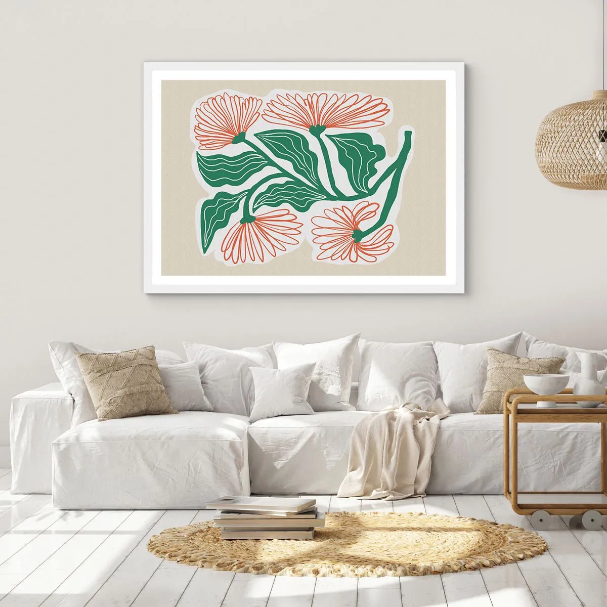 Poster in white frmae - Folk and Modern - 50x40 cm