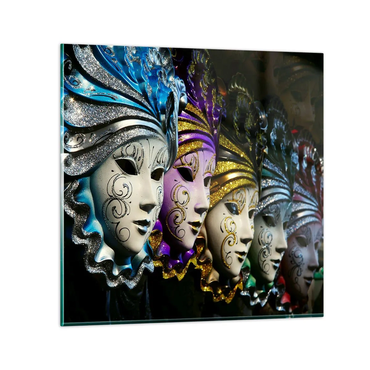 Glass picture - Secret in Gold and Silver - 40x40 cm