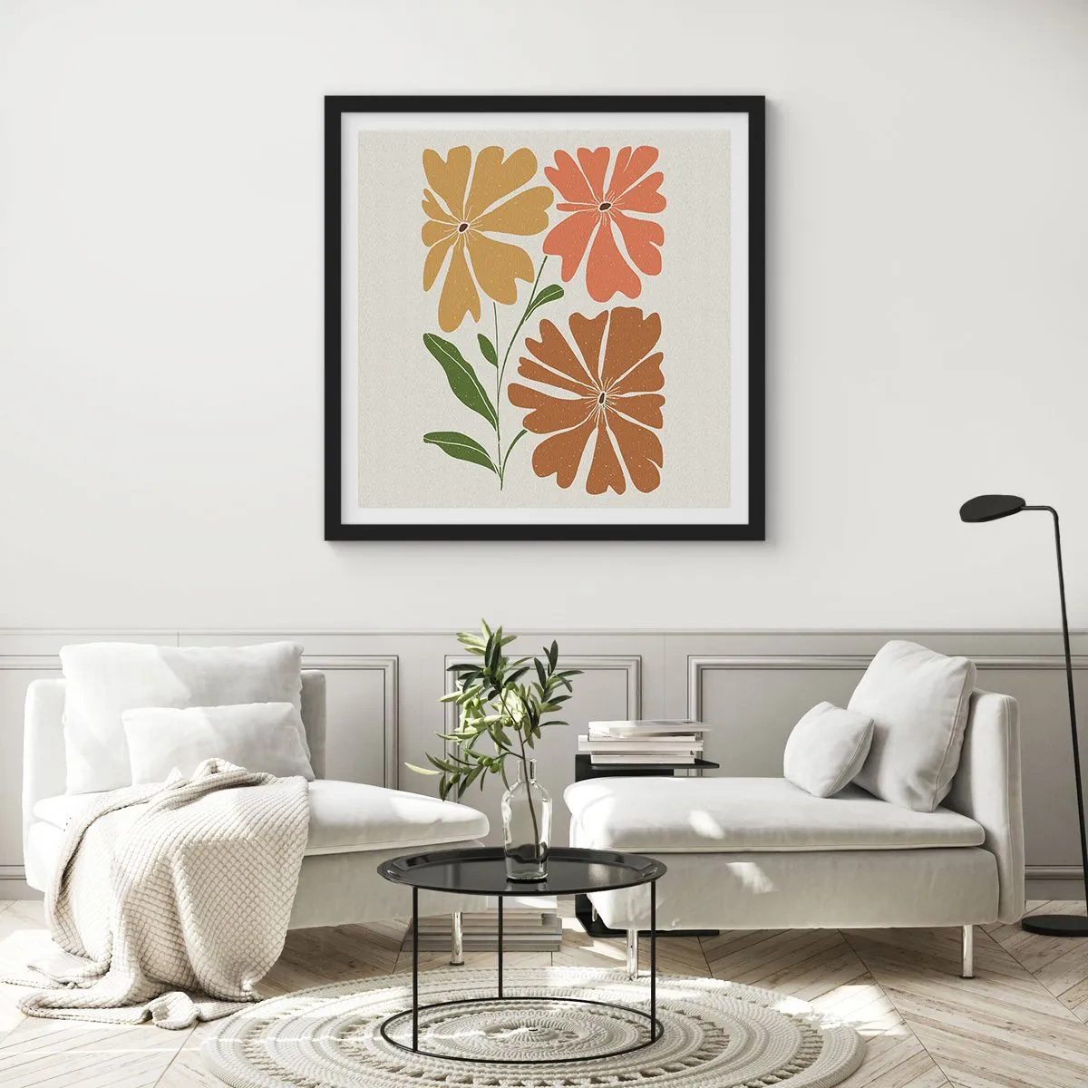 Poster in black frame - Nature and Geometry - 40x40 cm