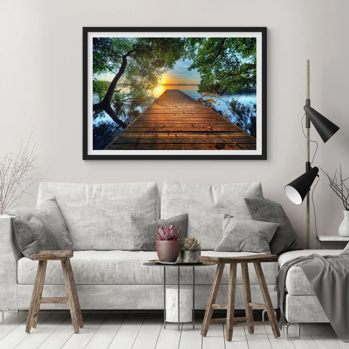 Poster in black frame - Don't Hurry, Sit Down - 91x61 cm