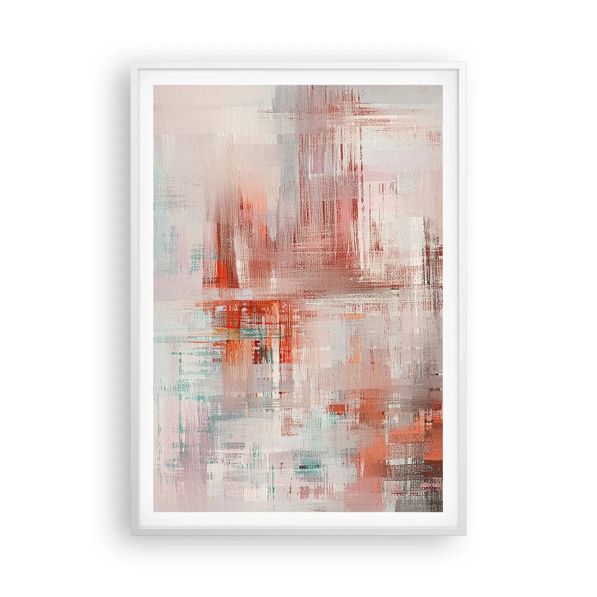 Poster in white frmae - Foggy but Pink - 70x100 cm