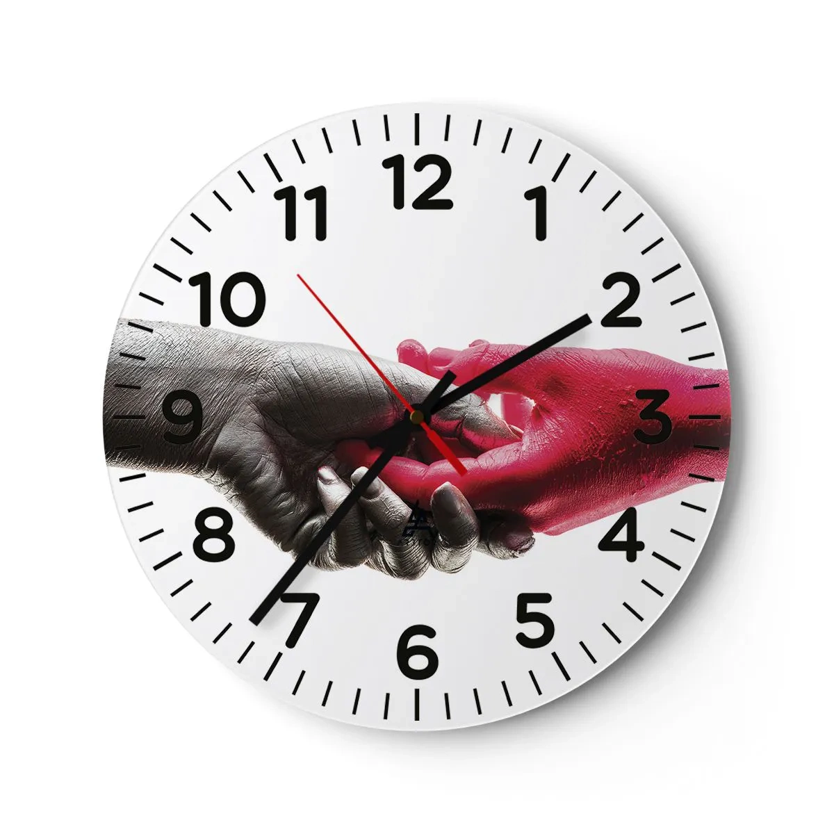 Wall clock - Clock on glass - Together, although Different - 40x40 cm
