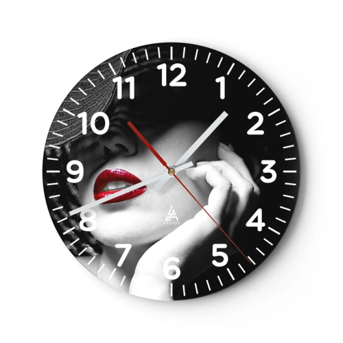 Wall clock - Clock on glass - Study in Scarlet - 40x40 cm