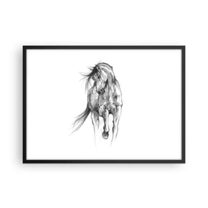 Poster in black frame - In a Graceful Trot - 70x50 cm