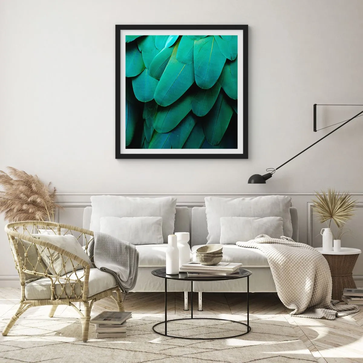 Poster in black frame - Precision of Parrot Nature - 30x30 cm