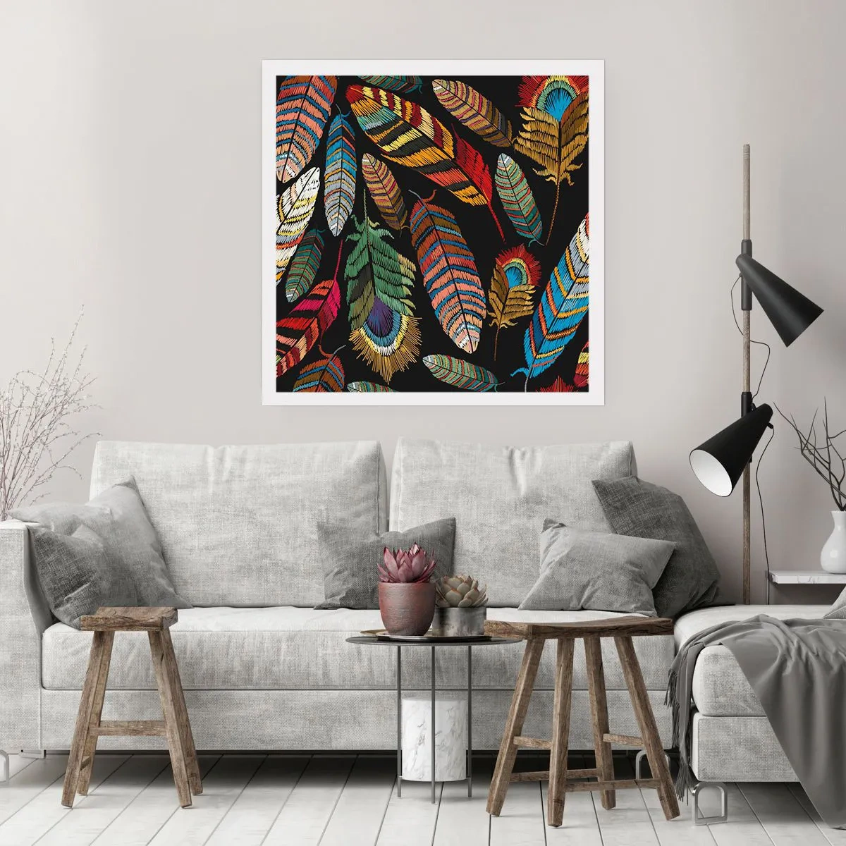 Poster - Bird Carnival - 60x60 cm