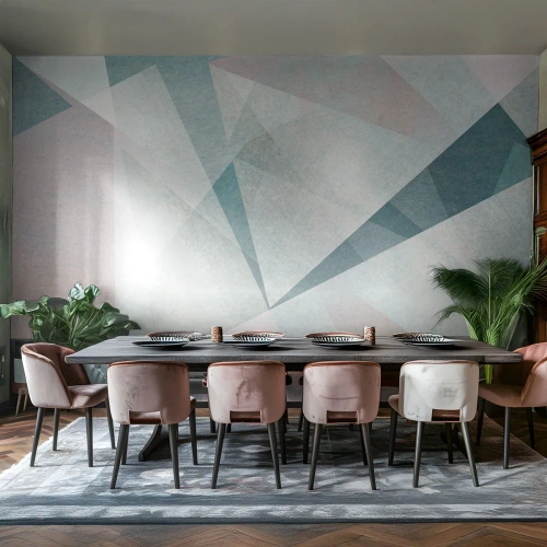 Photo Wallpaper Premium Canvas - Calmly but Dynamically - Abstraction, Piece, Modern Pattern - 500x350 cm