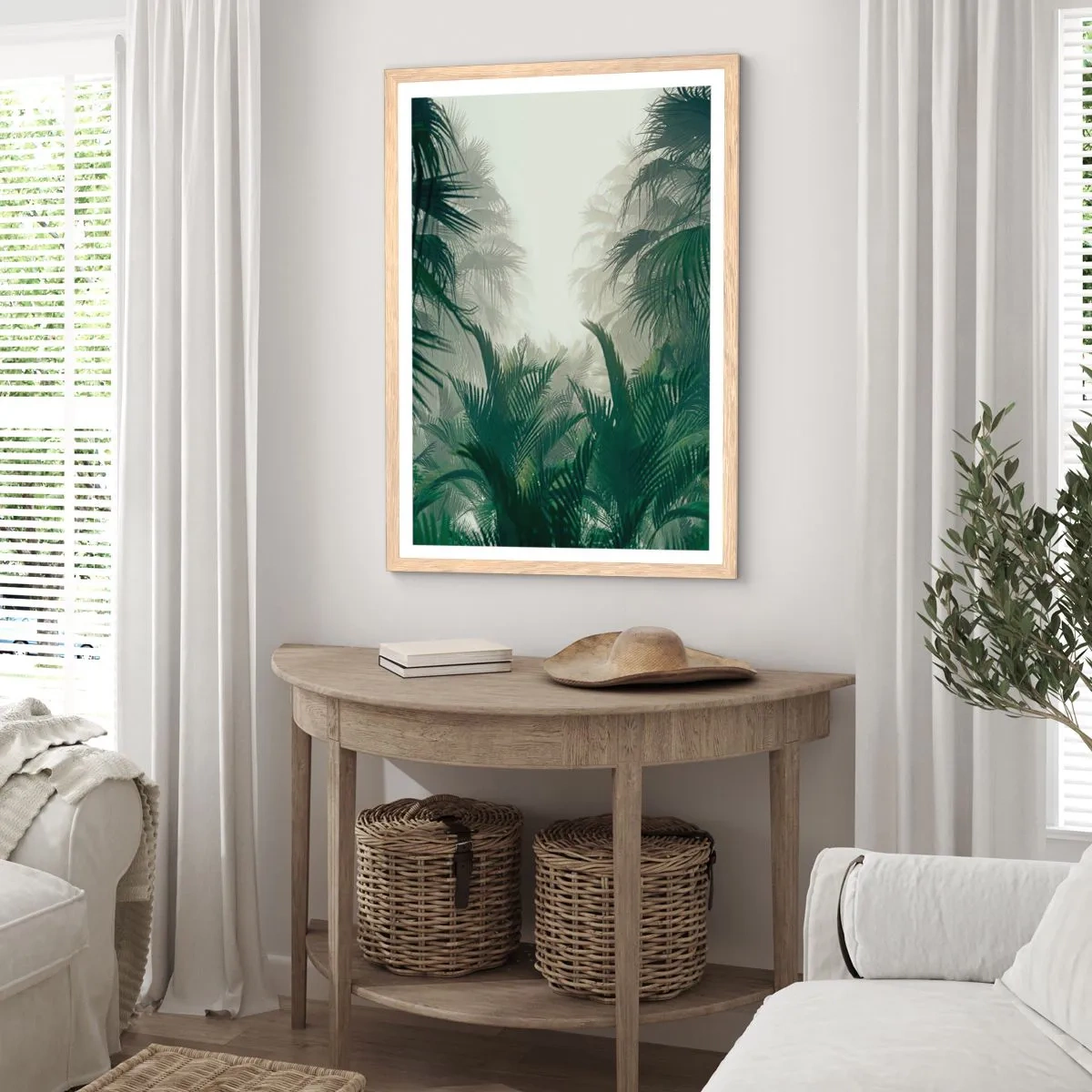 Poster in light oak frame - Tropical Secret - 50x70 cm