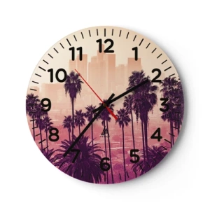Wall clock - Clock on glass - Californian Landscape - 40x40 cm