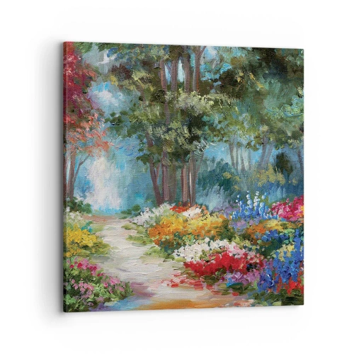 Canvas picture - Wood Garden, Flowery Forest - 70x70 cm