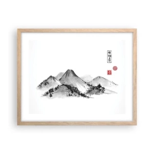 Poster in light oak frame - Further and Further - 50x40 cm