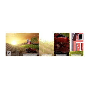 Photo Wallpaper Sample Self-Adhesive Deluxe Sticker - Farm Straight from a Tale - Farm, Landscape, Tractor - 100x30 cm