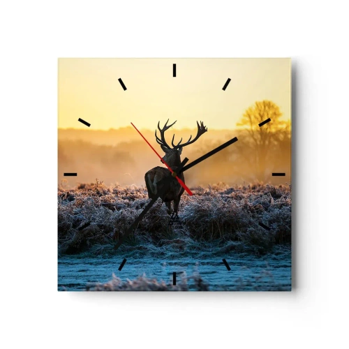 Wall clock - Clock on glass - Crowned in Its Kingdom - 40x40 cm