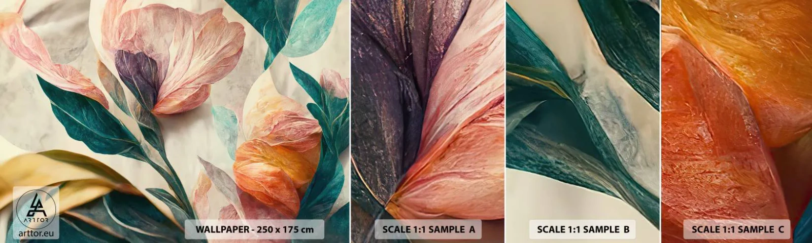 Photo Wallpaper Sample Self-Adhesive Deluxe Sticker - Flowers of Southern Islands - Flowers, Vintage, Botany - 100x30 cm