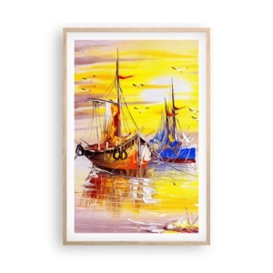 Poster in light oak frame - Deserved Rest in Port - 61x91 cm