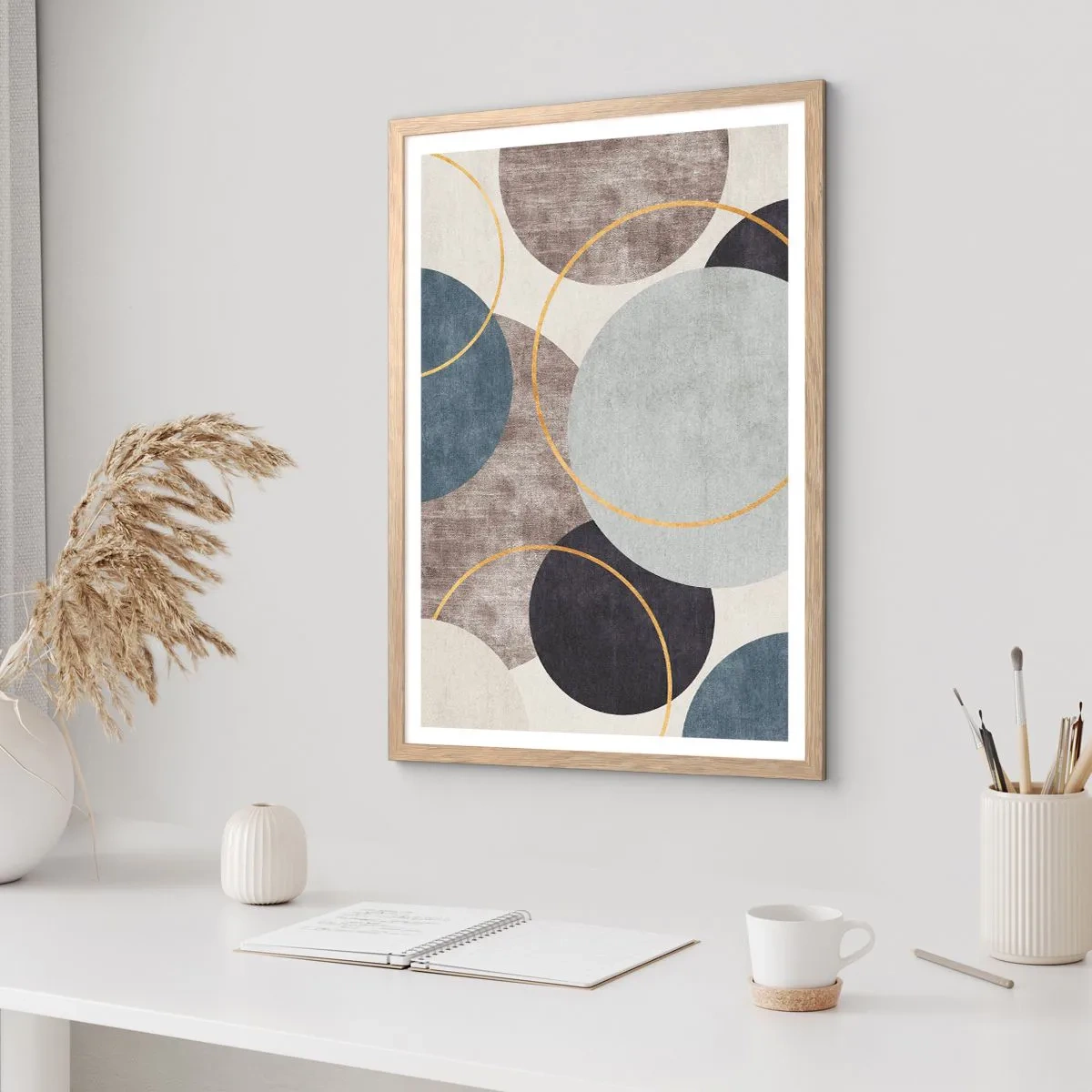 Poster in light oak frame - Wheel after Wheel - 40x50 cm