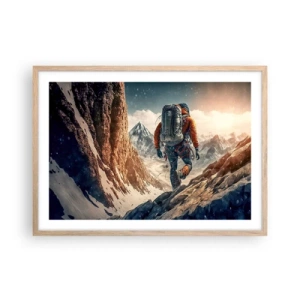 Poster in light oak frame - Lonely Warrior - 70x50 cm