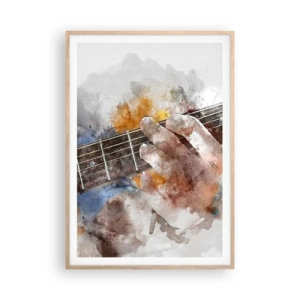 Poster in light oak frame - Poetry Between Strings - 70x100 cm