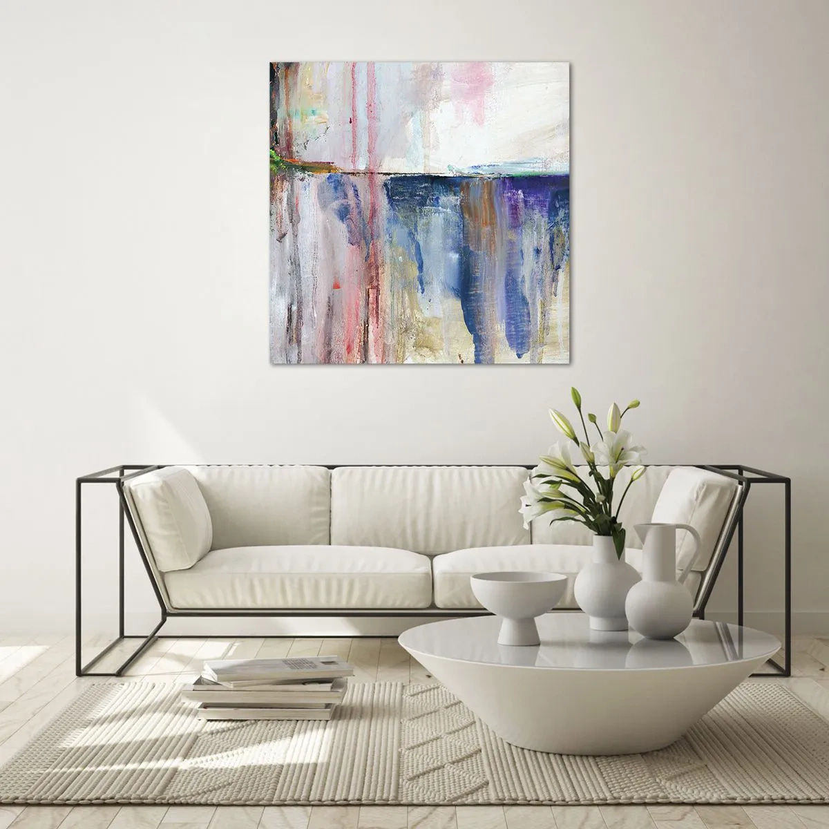 Glass picture - Colourful Impressions an Associations - 60x60 cm