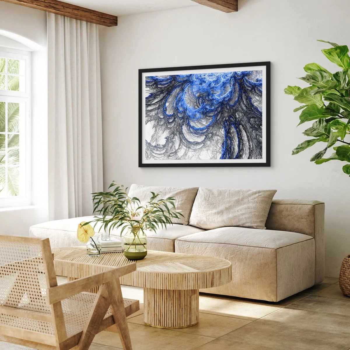 Poster in black frame - Birth of a Wave - 70x50 cm