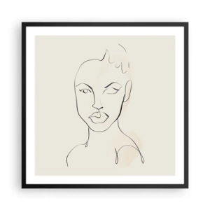 Poster in black frame - Outline of Sensuality - 60x60 cm