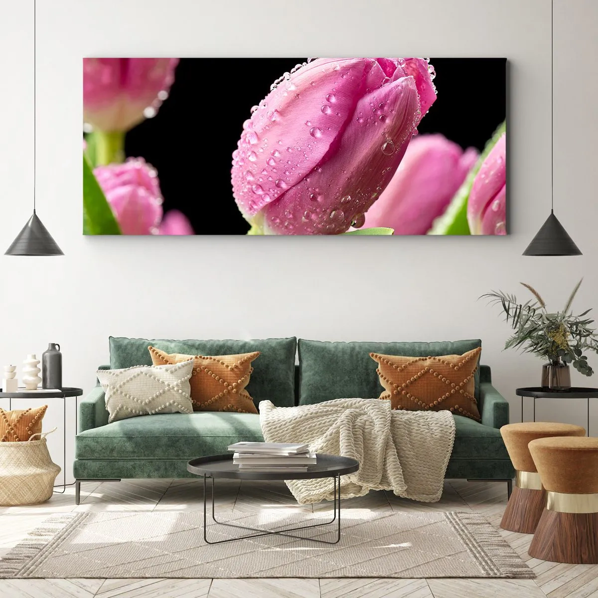 Canvas picture - Lilac Dream in a Dew - 90x30 cm
