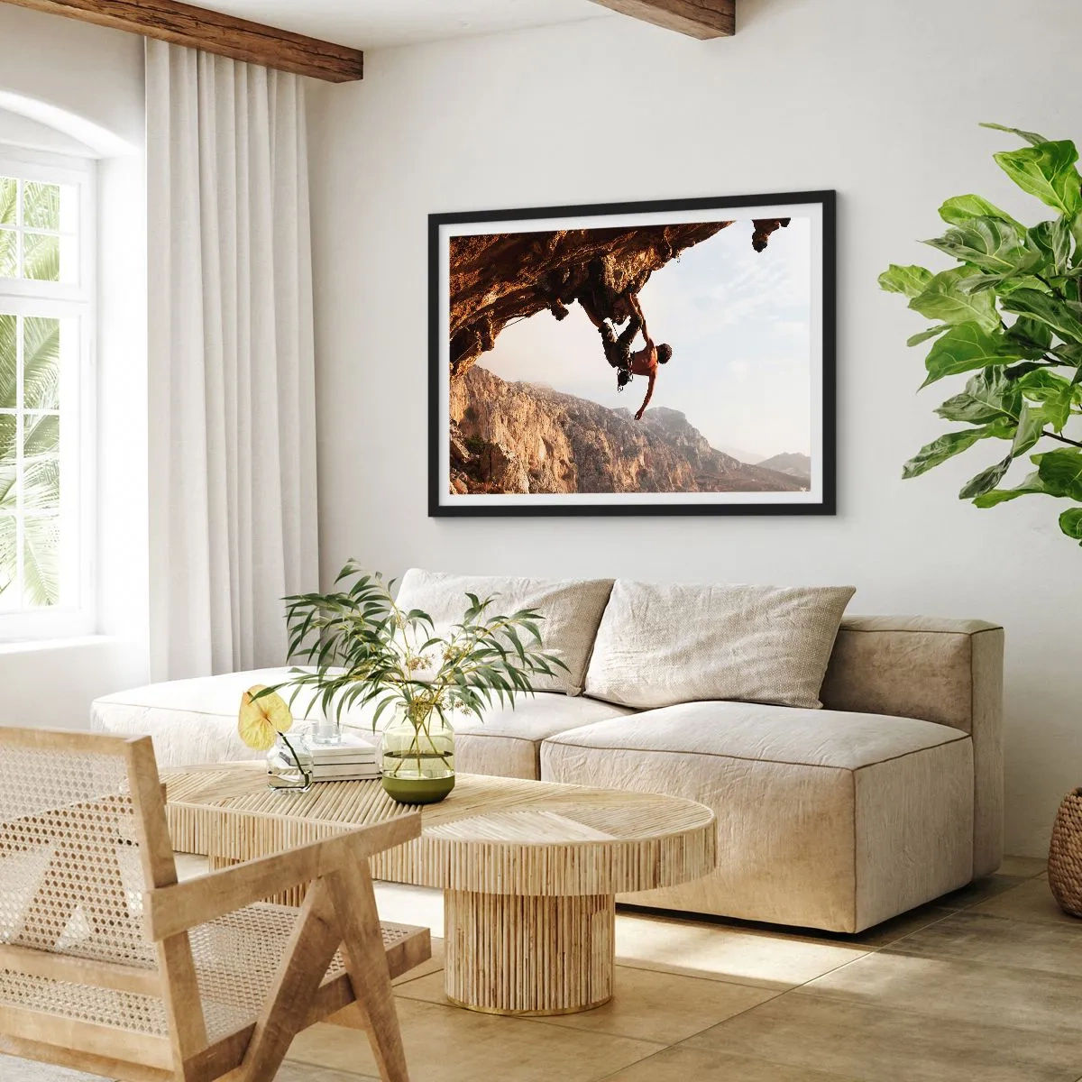 Poster in black frame - The Whole World on a Sharp Cliff - 50x40 cm