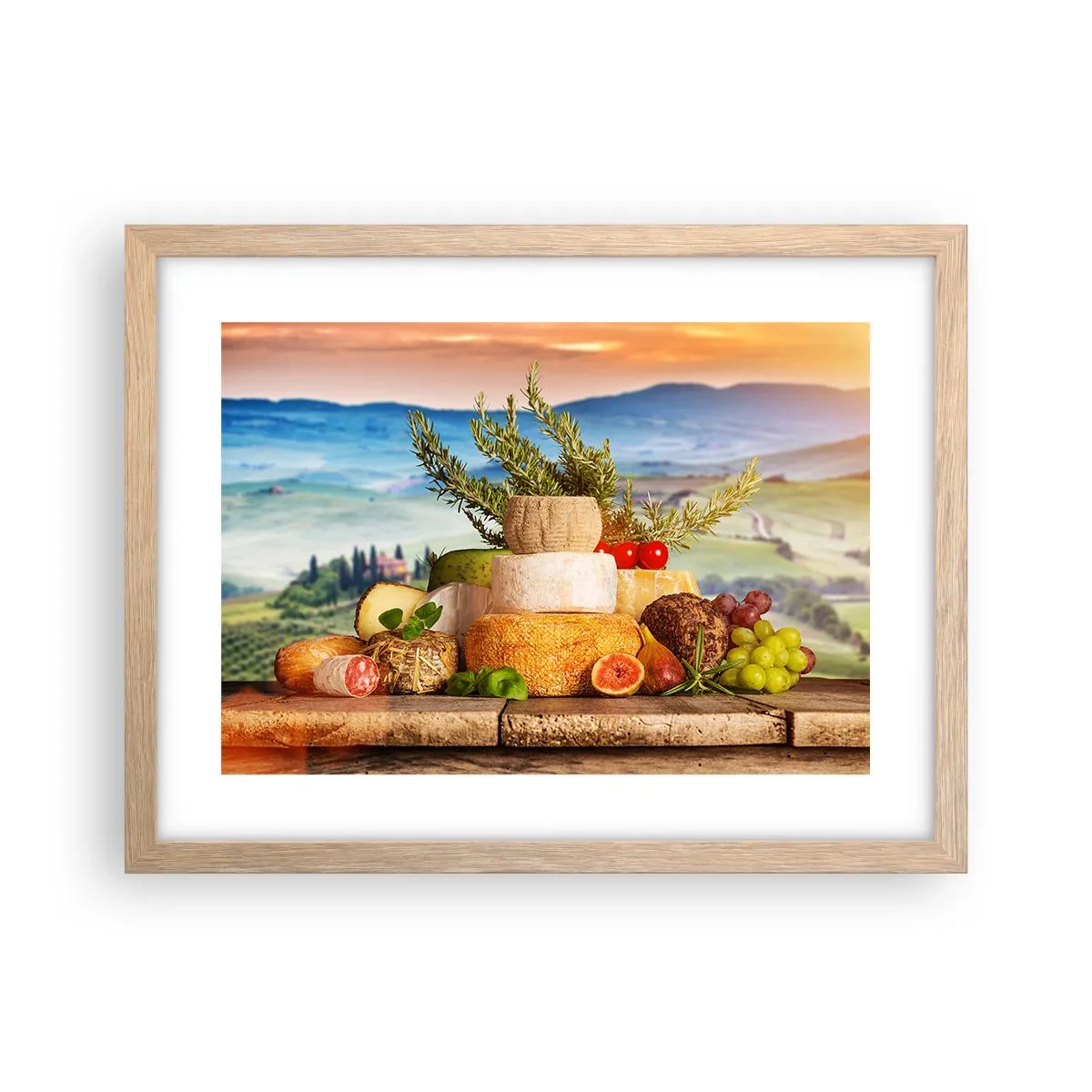 Poster in light oak frame - Italian Joie de Vivre - 40x30 cm