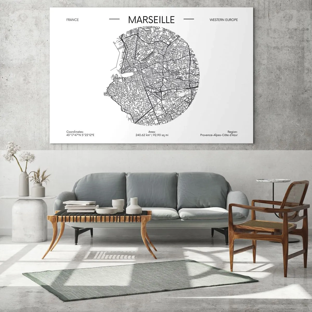 Glass picture - Anatomy of Marseille - 120x80 cm