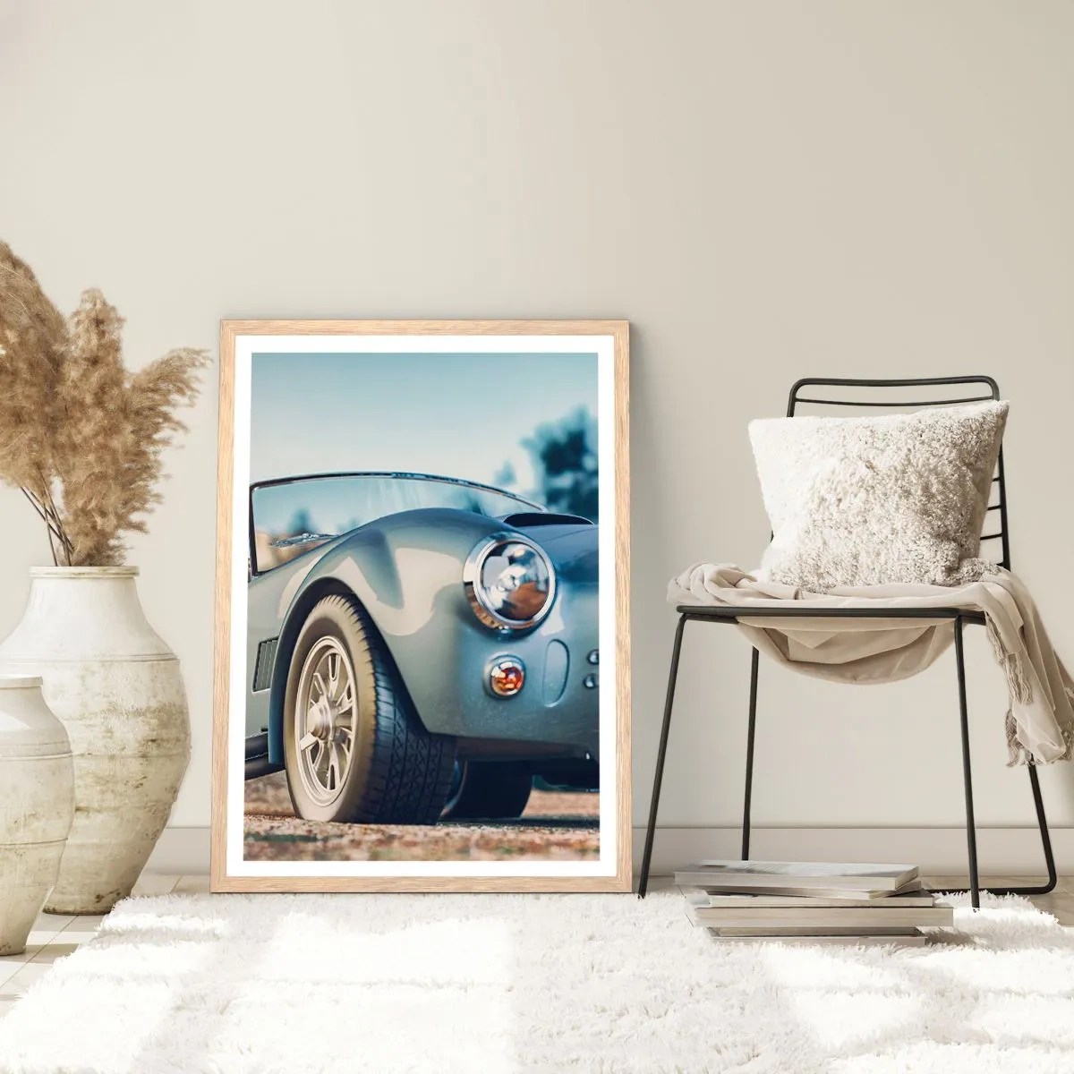 Poster in light oak frame - Styel Is What Counts - 70x100 cm