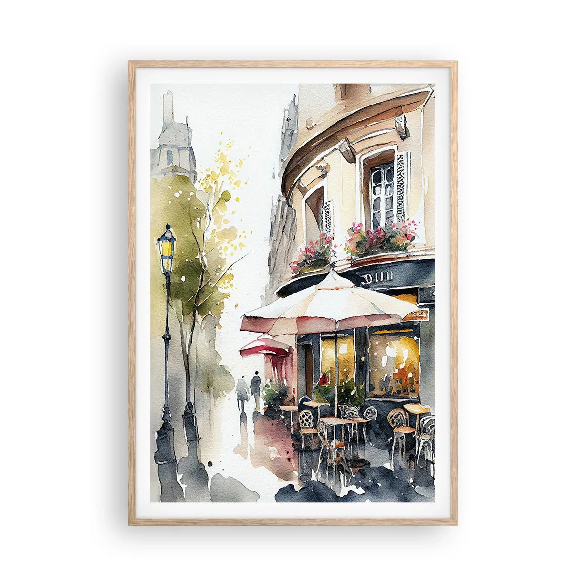 Poster in light oak frame - Morning in Paris - 70x100 cm