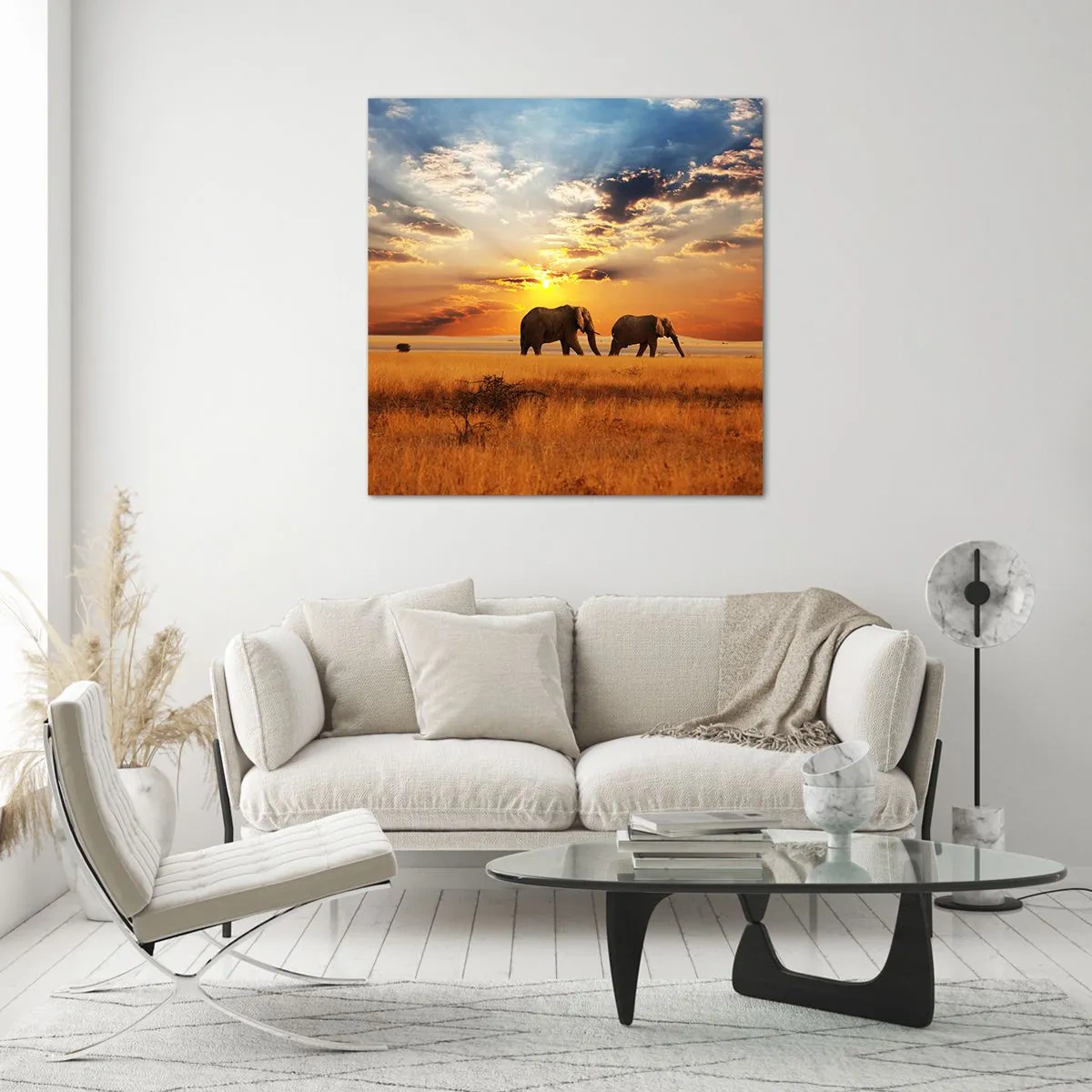 Glass picture - Family Walk - 50x50 cm