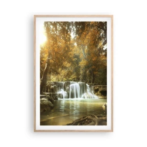 Poster in light oak frame - Park Cascade - 61x91 cm