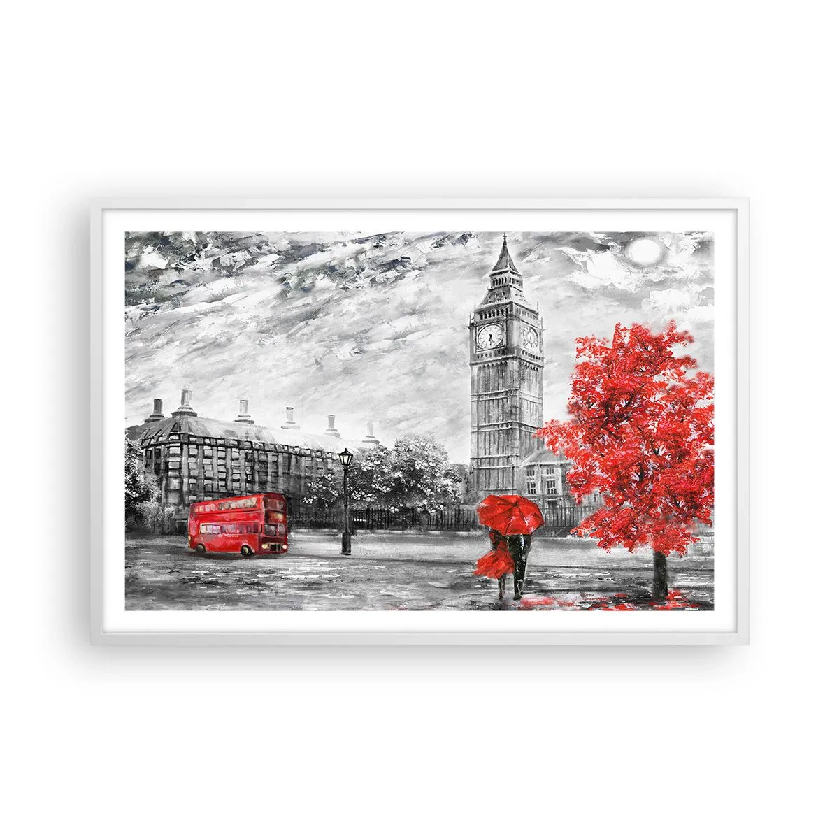 Poster in white frmae - Exciting Day - 91x61 cm