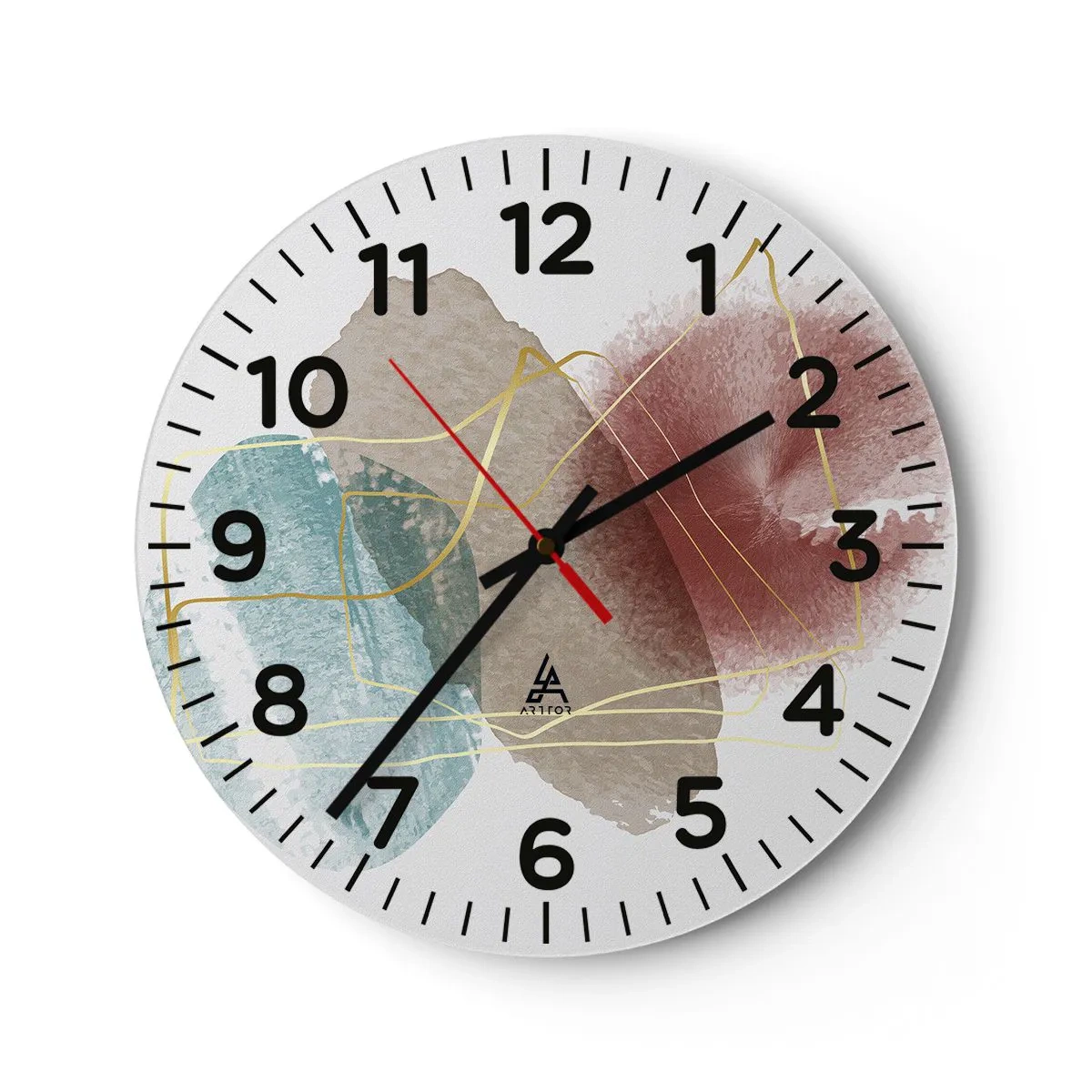 Wall clock - Clock on glass - Beads of Space - 40x40 cm