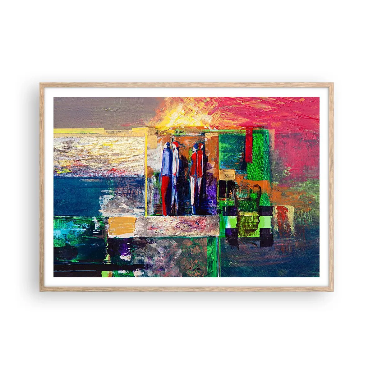 Poster in light oak frame - Relations and Emotions - 100x70 cm