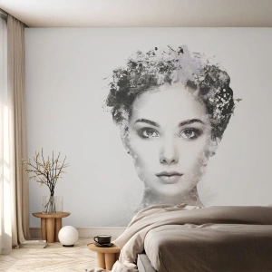 Photo Wallpaper Premium Canvas - Extremely Stylish Portrait - Woman's Face, Woman, Abstraction - 400x280 cm