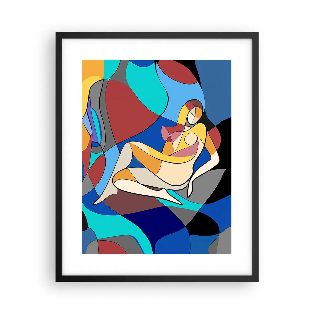 Poster in black frame - Cubist Nude - 40x50 cm