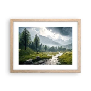 Poster in light oak frame - There And Back - 40x30 cm