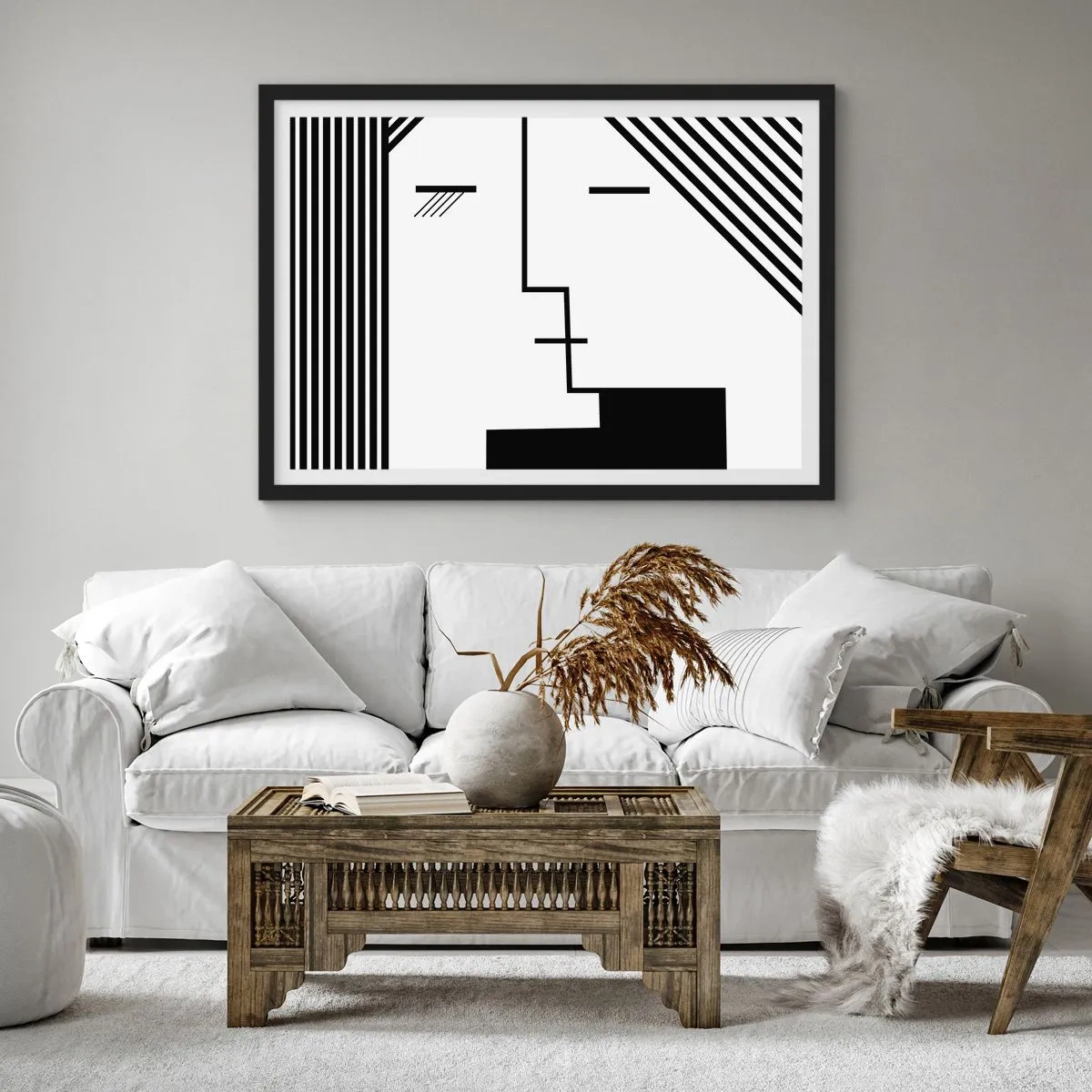 Poster in black frame - Simply a Kiss - 70x50 cm