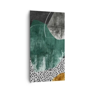 Canvas picture - Colourful Abstract with a Golden Petal - 65x120 cm