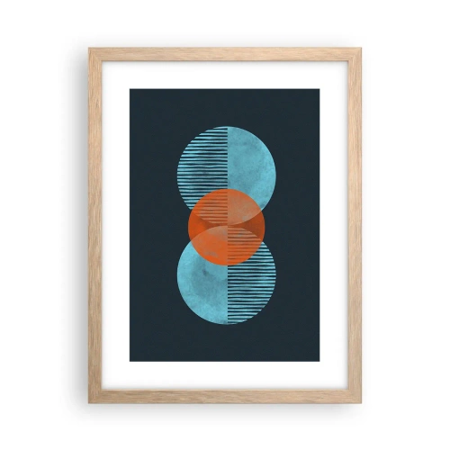 Poster in light oak frame - Symmetrical Composition - 30x40 cm