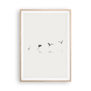 Poster in light oak frame - Four Simple Steps - 70x100 cm