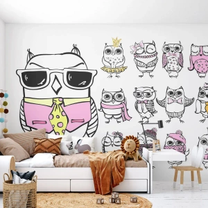 Photo Wallpaper Premium Sand - So Many Roles to Play - For children, Owl, Kids - 100x70 cm