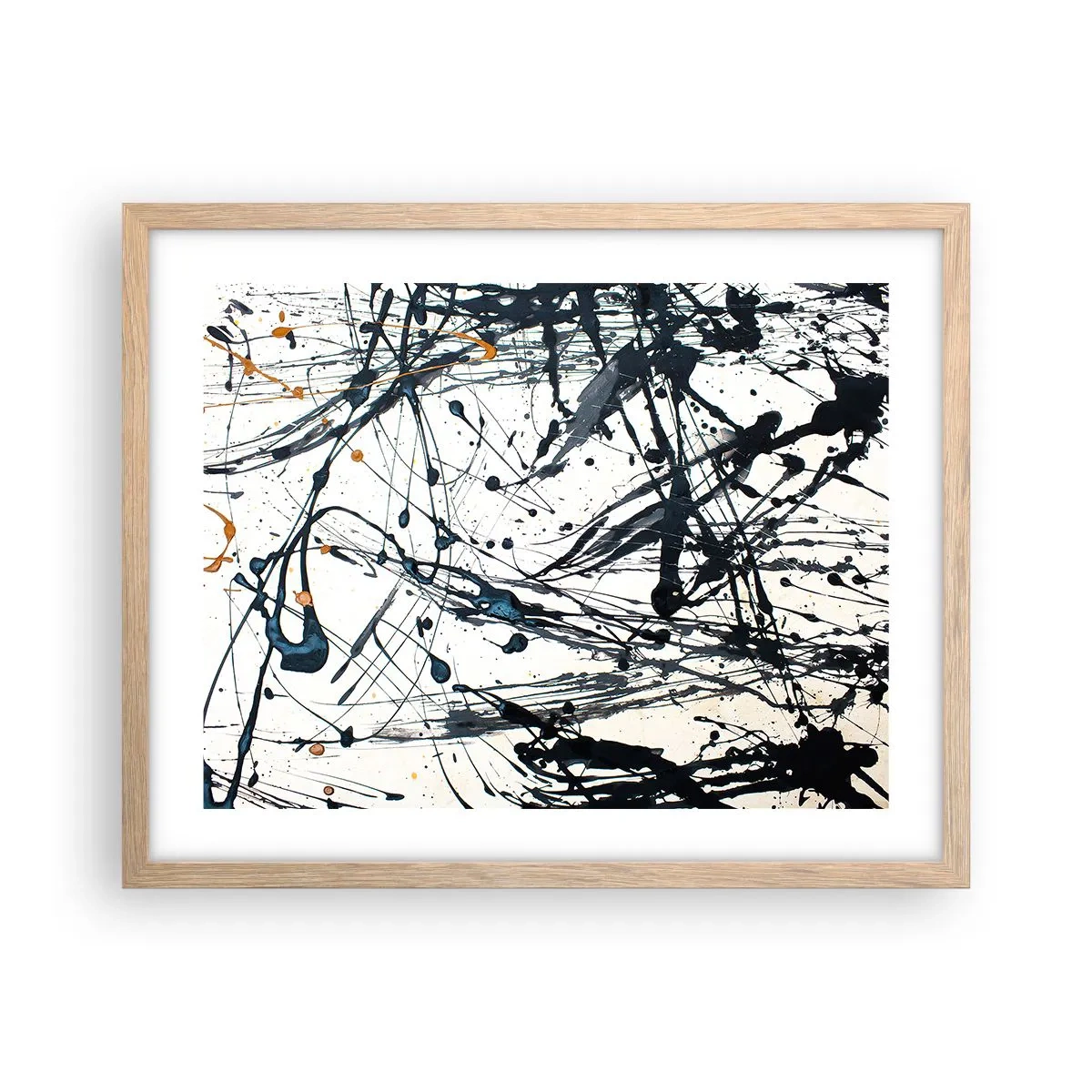 Poster in light oak frame - Expressionist Abstract - 50x40 cm