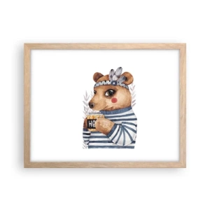 Poster in light oak frame - Sweet Lady Bear - 40x30 cm