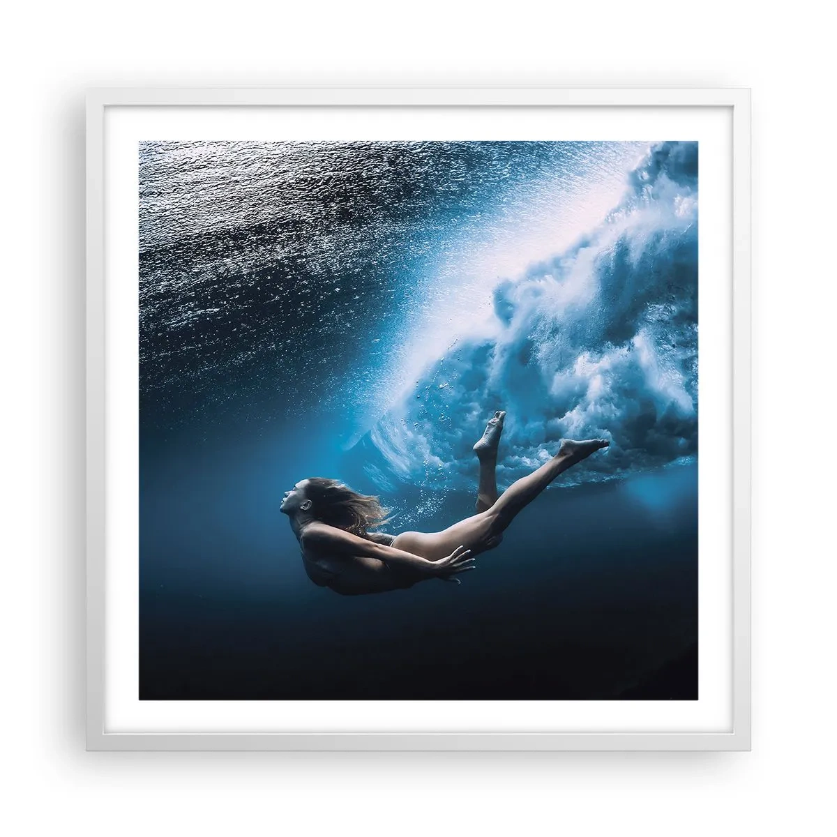 Poster in white frmae - Contemporary Syren - 60x60 cm