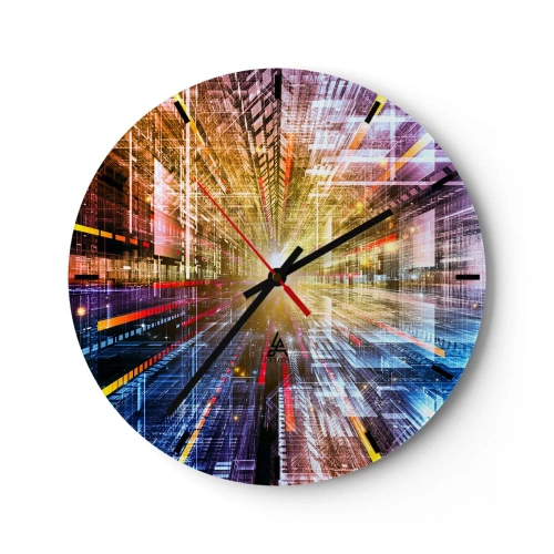 Wall clock - Clock on glass - Light Passage - 40x40 cm