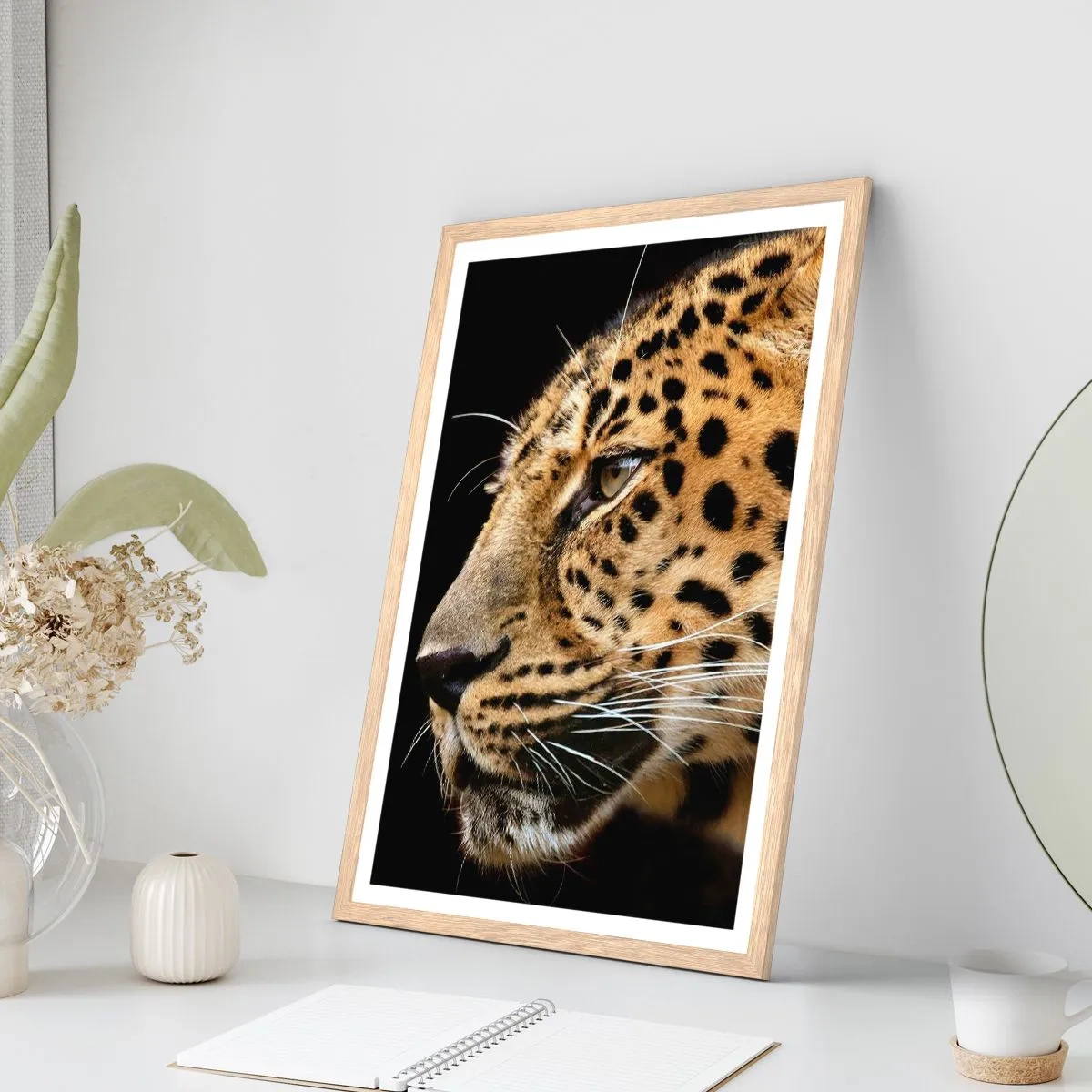 Poster in light oak frame - Calm, Focused, Ready - 50x70 cm