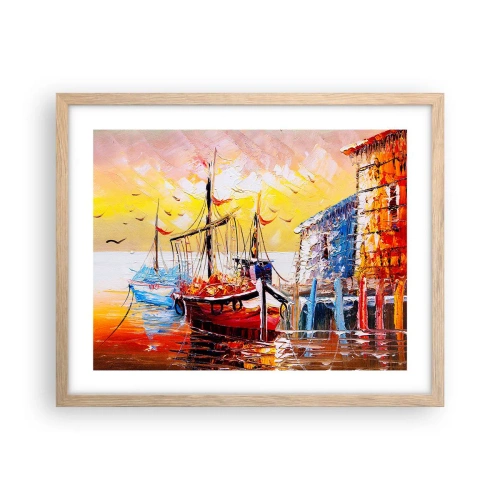 Poster in light oak frame - Happy Comeback - 50x40 cm